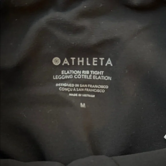 Women's Athleta Black Ribbed High-Waisted Leggings - Picture 2 of 4